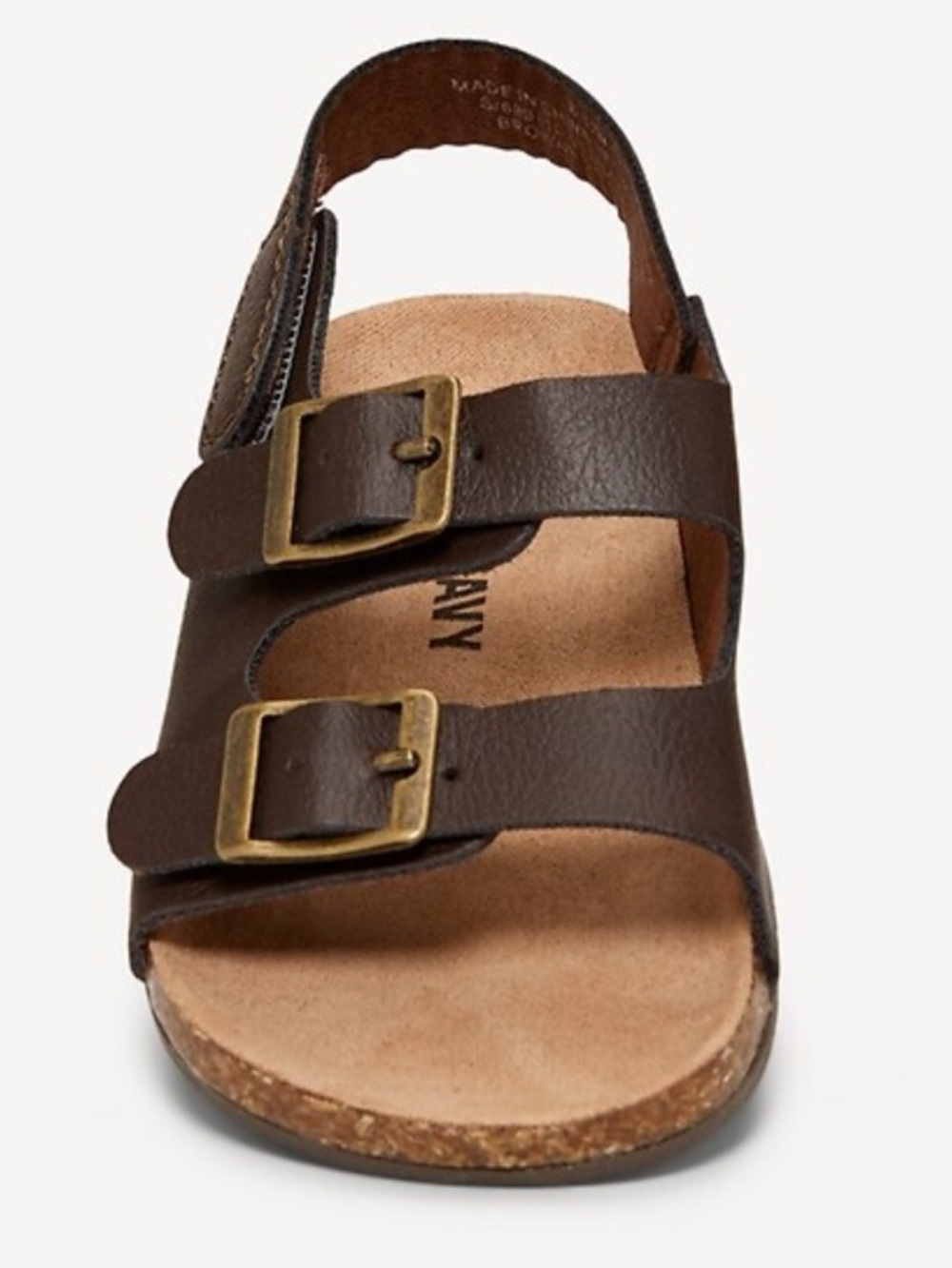Old Navy Kids Brown Double-Buckle Leather Sandal